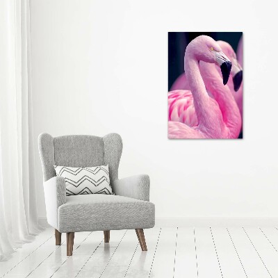Modernes Acrylbild vertikal Flamingos