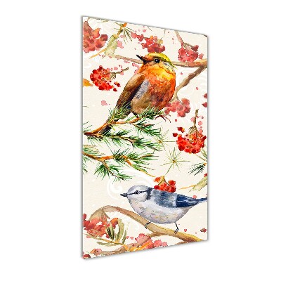 Bild auf Acrylglas vertikal Vögel und Blumen