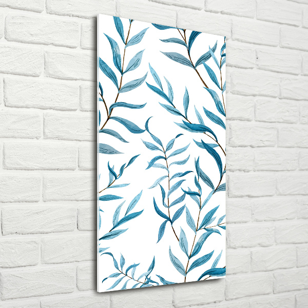 Modernes Acrylbild vertikal Blätter