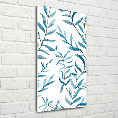 Modernes Acrylbild vertikal Blätter