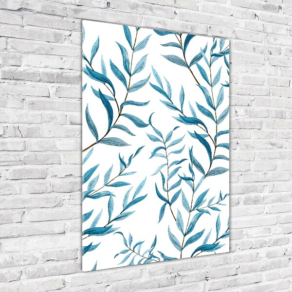 Modernes Acrylbild vertikal Blätter