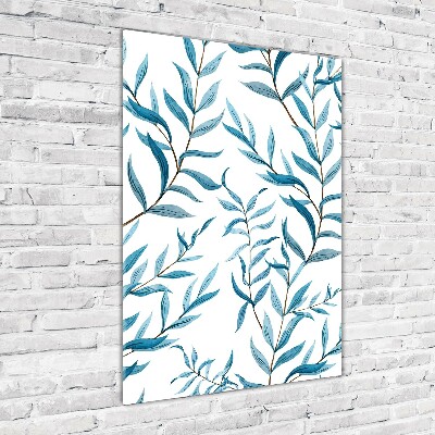 Modernes Acrylbild vertikal Blätter