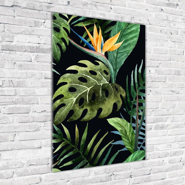 Modernes Acrylbild vertikal Hawaiianisches Muster