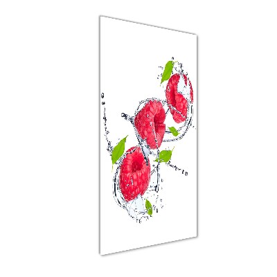 Modernes Acrylbild vertikal Himbeeren