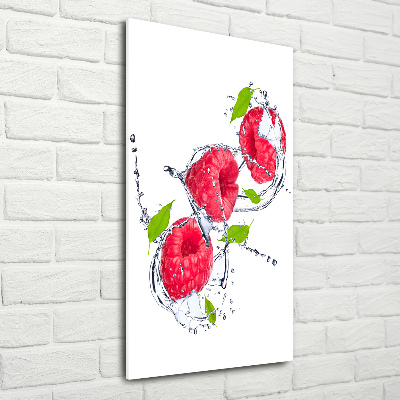 Modernes Acrylbild vertikal Himbeeren
