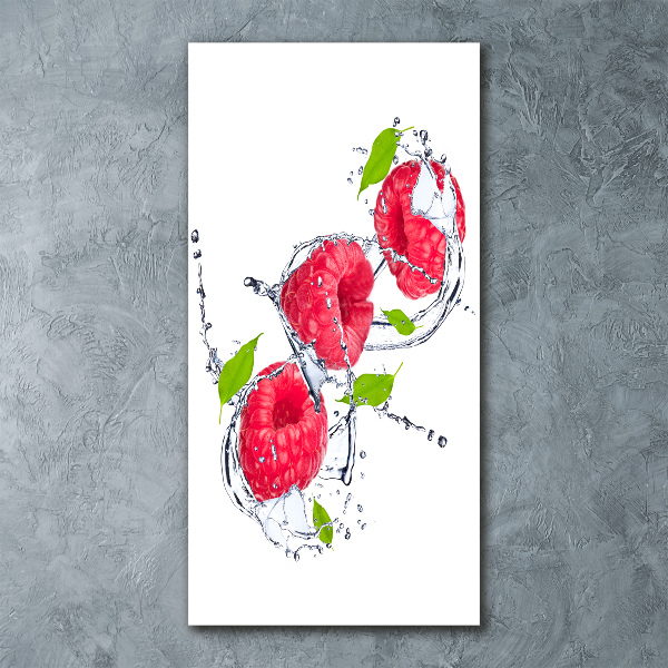 Modernes Acrylbild vertikal Himbeeren