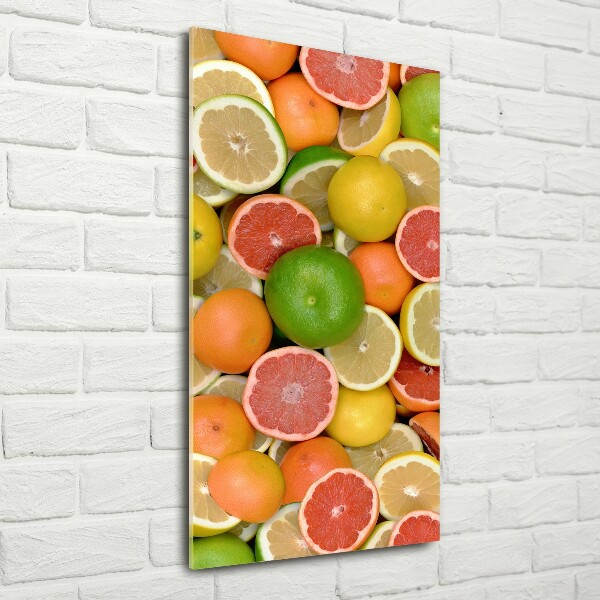 Modernes Acrylbild vertikal Zitrusfrüchte