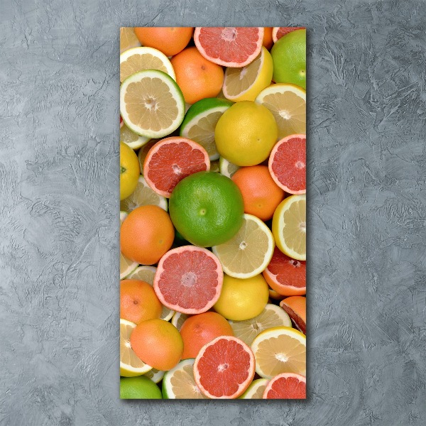 Modernes Acrylbild vertikal Zitrusfrüchte