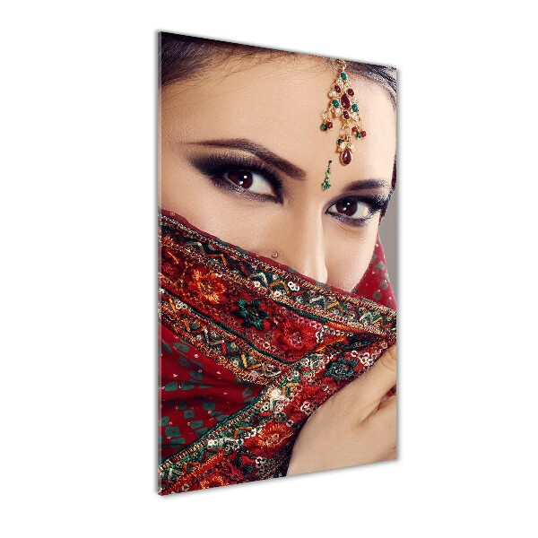 Modernes Acrylbild vertikal Indische Frau
