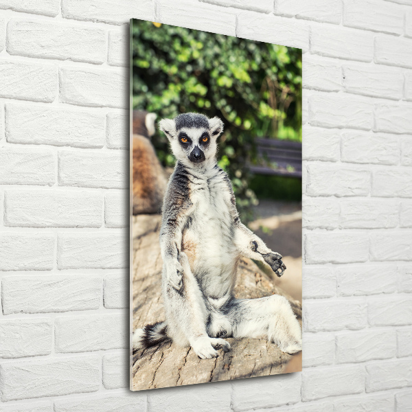 Modernes Acrylbild vertikal Lemur