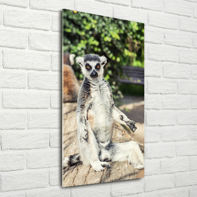 Modernes Acrylbild vertikal Lemur