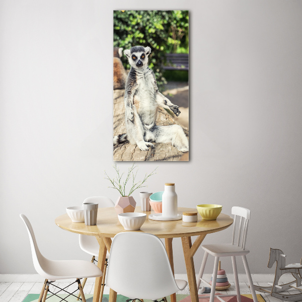 Modernes Acrylbild vertikal Lemur
