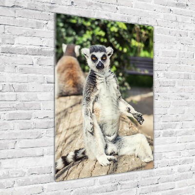 Modernes Acrylbild vertikal Lemur