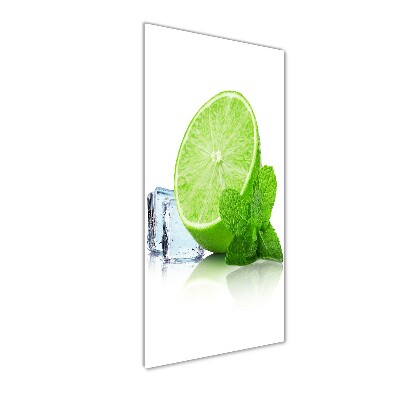 Modernes Acrylbild vertikal Limette und Eis