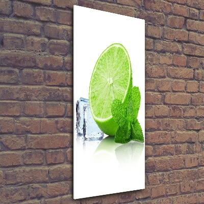 Modernes Acrylbild vertikal Limette und Eis