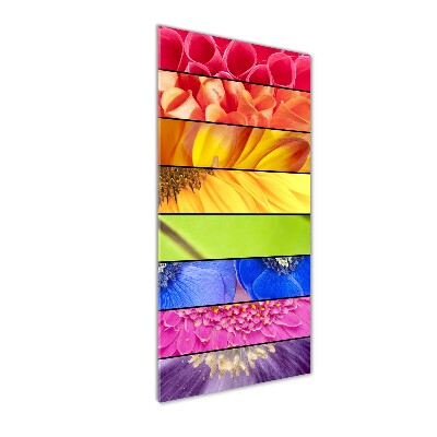 Modernes Acrylbild vertikal Bunte Blumen