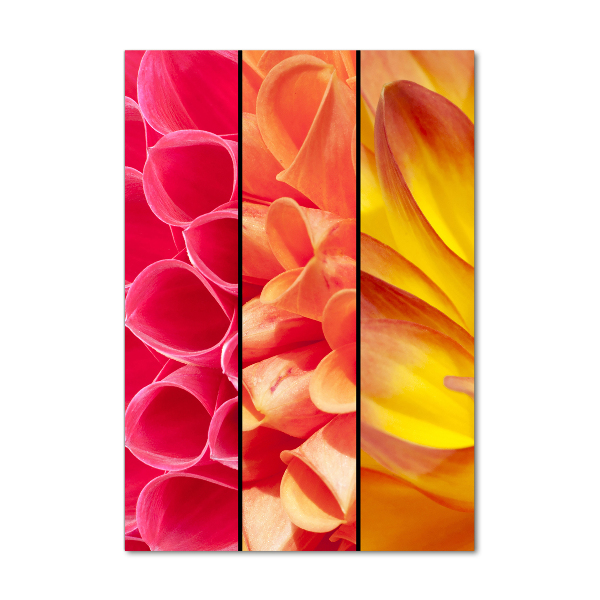 Modernes Acrylbild vertikal Bunte Blumen