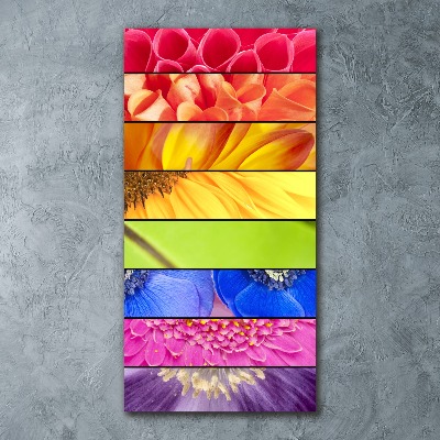 Modernes Acrylbild vertikal Bunte Blumen