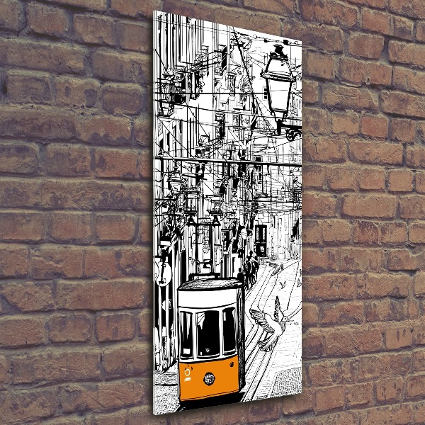 Plexiglasbilder vertikal Straßenbahn Lissabon