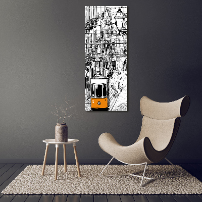 Plexiglasbilder vertikal Straßenbahn Lissabon