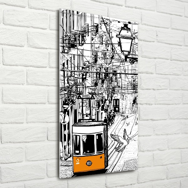 Plexiglasbilder vertikal Straßenbahn Lissabon