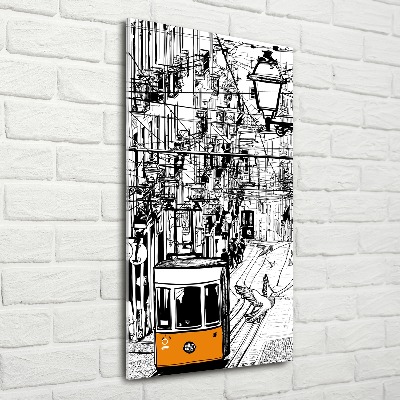Plexiglasbilder vertikal Straßenbahn Lissabon