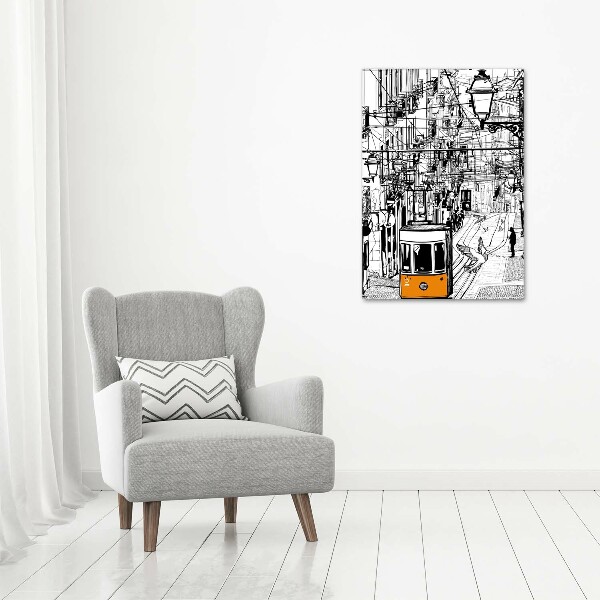 Plexiglasbilder vertikal Straßenbahn Lissabon