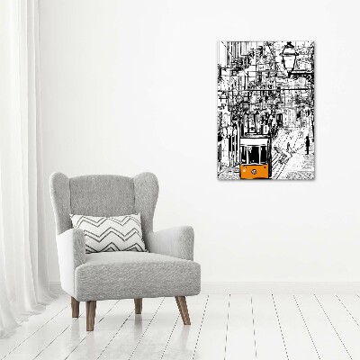 Plexiglasbilder vertikal Straßenbahn Lissabon