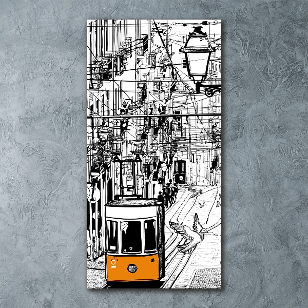 Plexiglasbilder vertikal Straßenbahn Lissabon