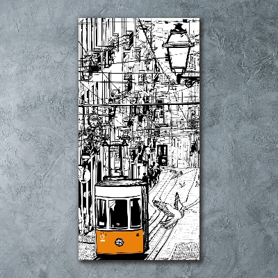 Plexiglasbilder vertikal Straßenbahn Lissabon