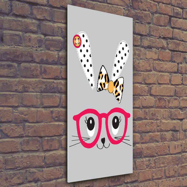 Plexiglasbilder vertikal Kaninchen mit Brille