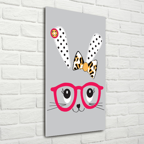 Plexiglasbilder vertikal Kaninchen mit Brille