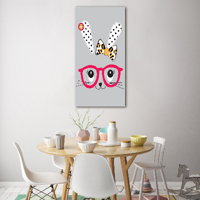 Plexiglasbilder vertikal Kaninchen mit Brille