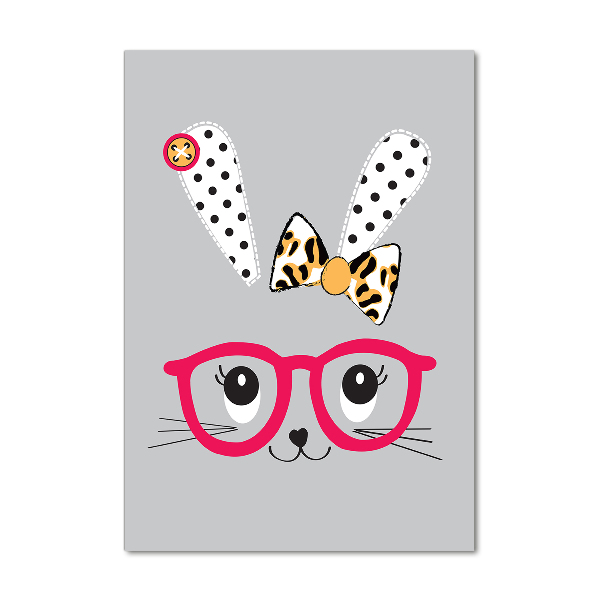 Plexiglasbilder vertikal Kaninchen mit Brille