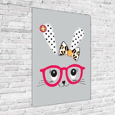 Plexiglasbilder vertikal Kaninchen mit Brille