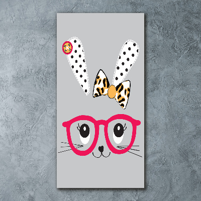 Plexiglasbilder vertikal Kaninchen mit Brille