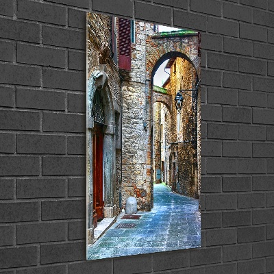 Modernes Acrylbild vertikal Italienische Straßen