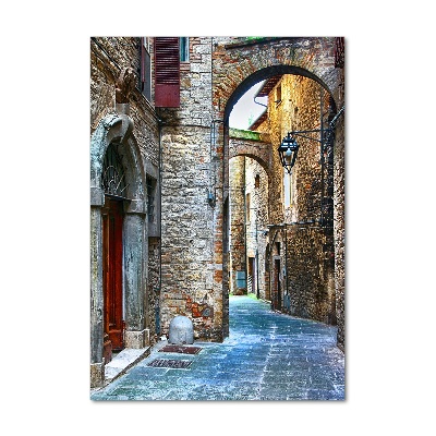 Modernes Acrylbild vertikal Italienische Straßen