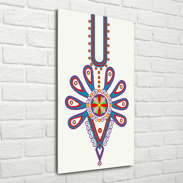 Modernes Acrylbild vertikal Polnisches Volksmuster