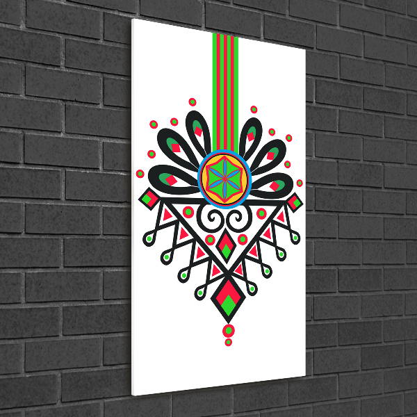 Modernes Acrylbild vertikal Polnisches Volksmuster