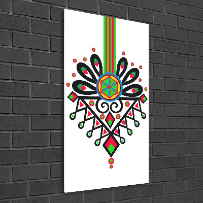 Modernes Acrylbild vertikal Polnisches Volksmuster