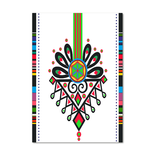 Modernes Acrylbild vertikal Polnisches Volksmuster