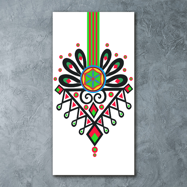 Modernes Acrylbild vertikal Polnisches Volksmuster