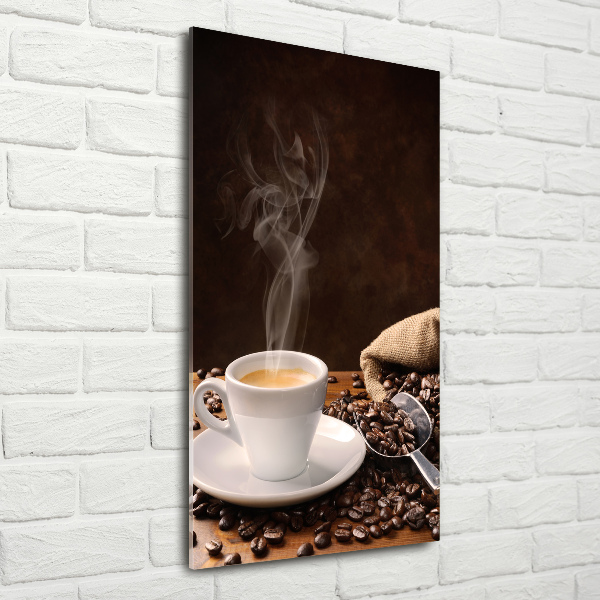 Acrylbild vertikal Eine Tasse Kaffee