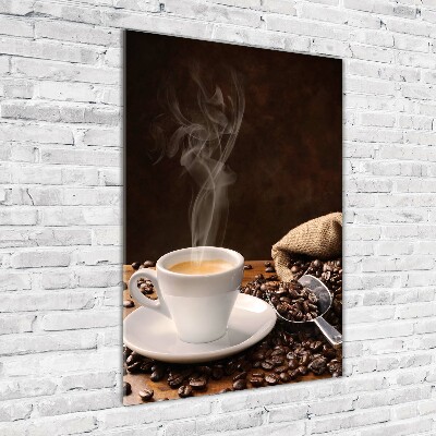 Acrylbild vertikal Eine Tasse Kaffee