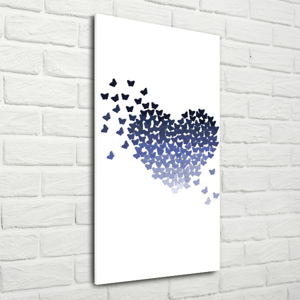 Acrylbild vertikal Herz aus Schmetterlingen