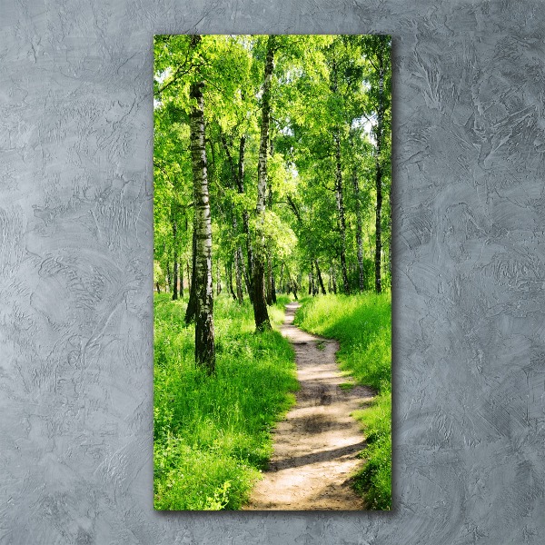 Acrylbild vertikal Birkenwald