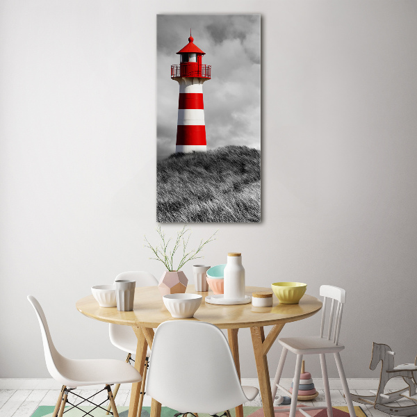 Modernes Acrylbild vertikal Leuchtturm