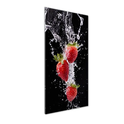 Acrylbild vertikal Erdbeeren
