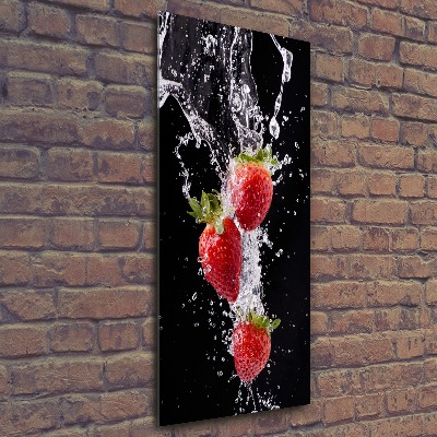 Acrylbild vertikal Erdbeeren